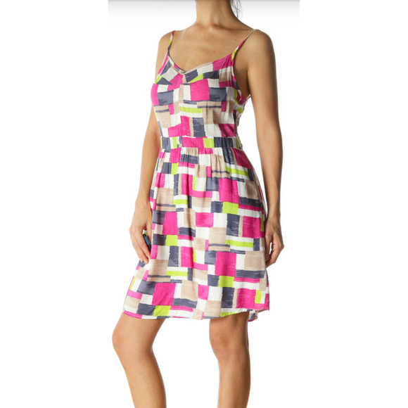 Splendid Geo Pattern Cami Dress Womens XS Extra Small Lined Adjustable Straps - Picture 15 of 16